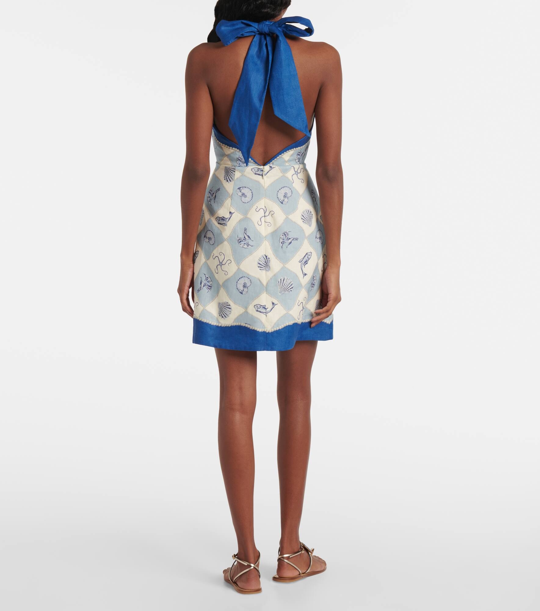 Pia printed linen minidress - 3