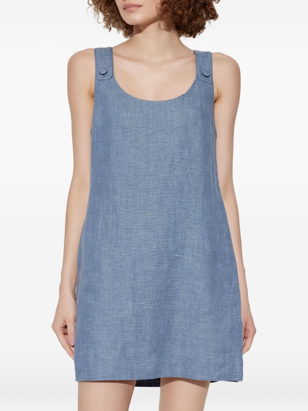 button-detailing sleeveless mini day dress - 3