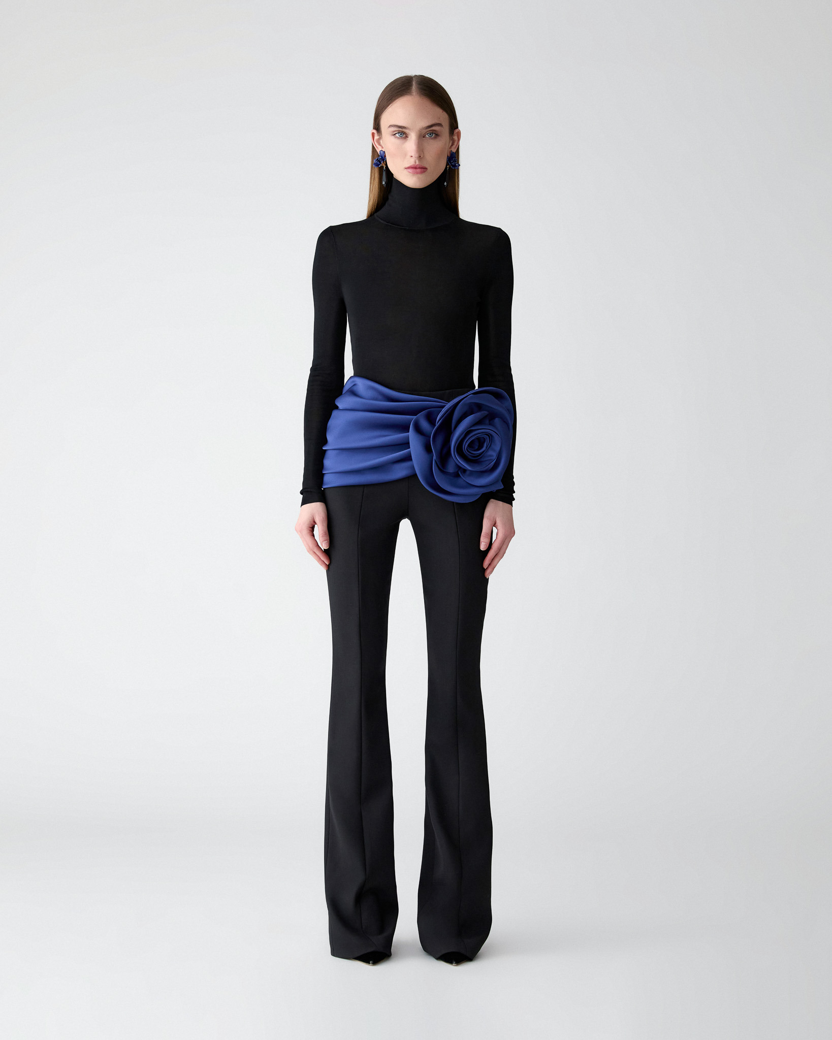 Rosette-Sash Bootcut Pant - 2