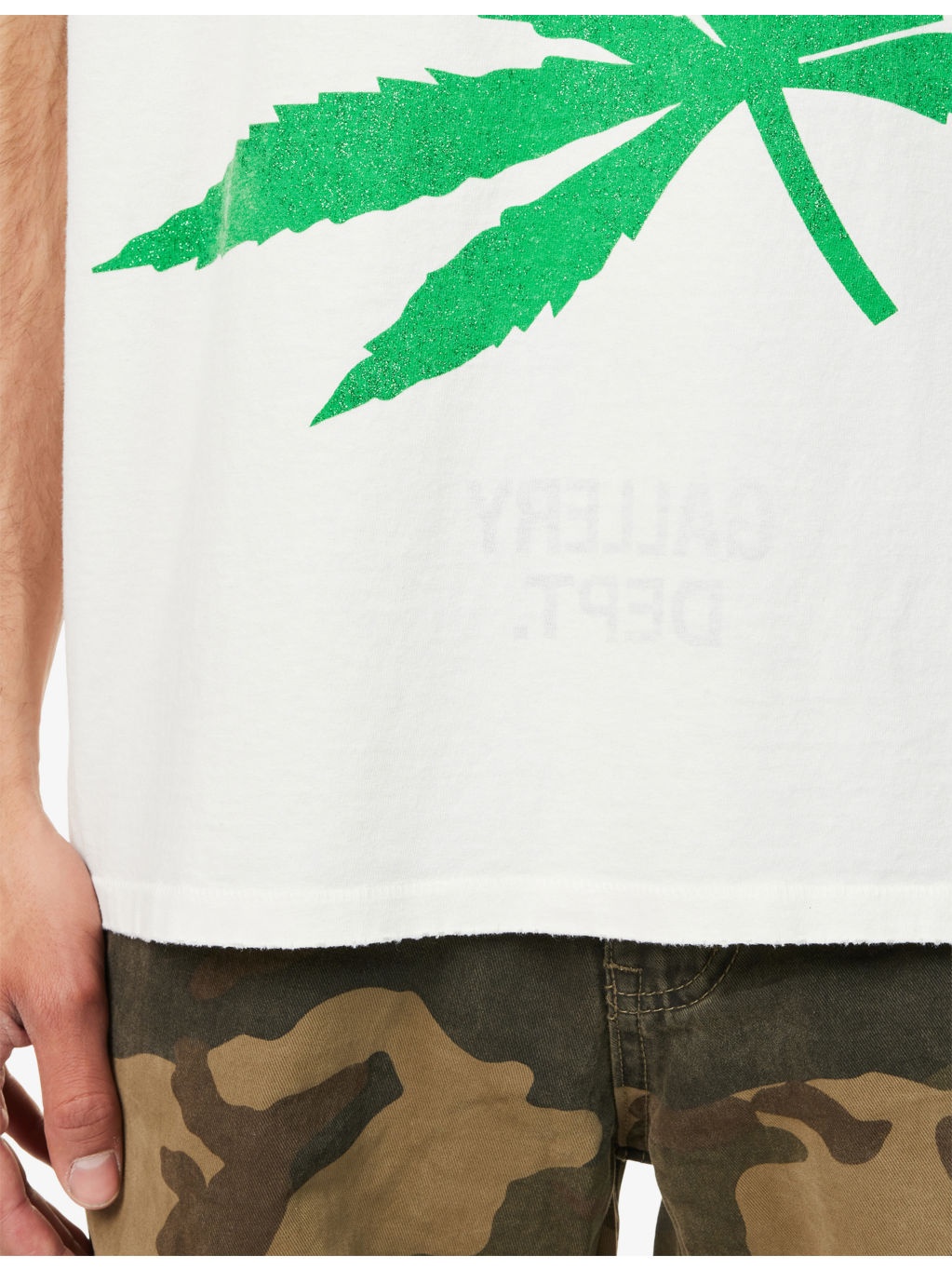 Weed Glittered Graphic-Print Cotton T-Shirt - 5