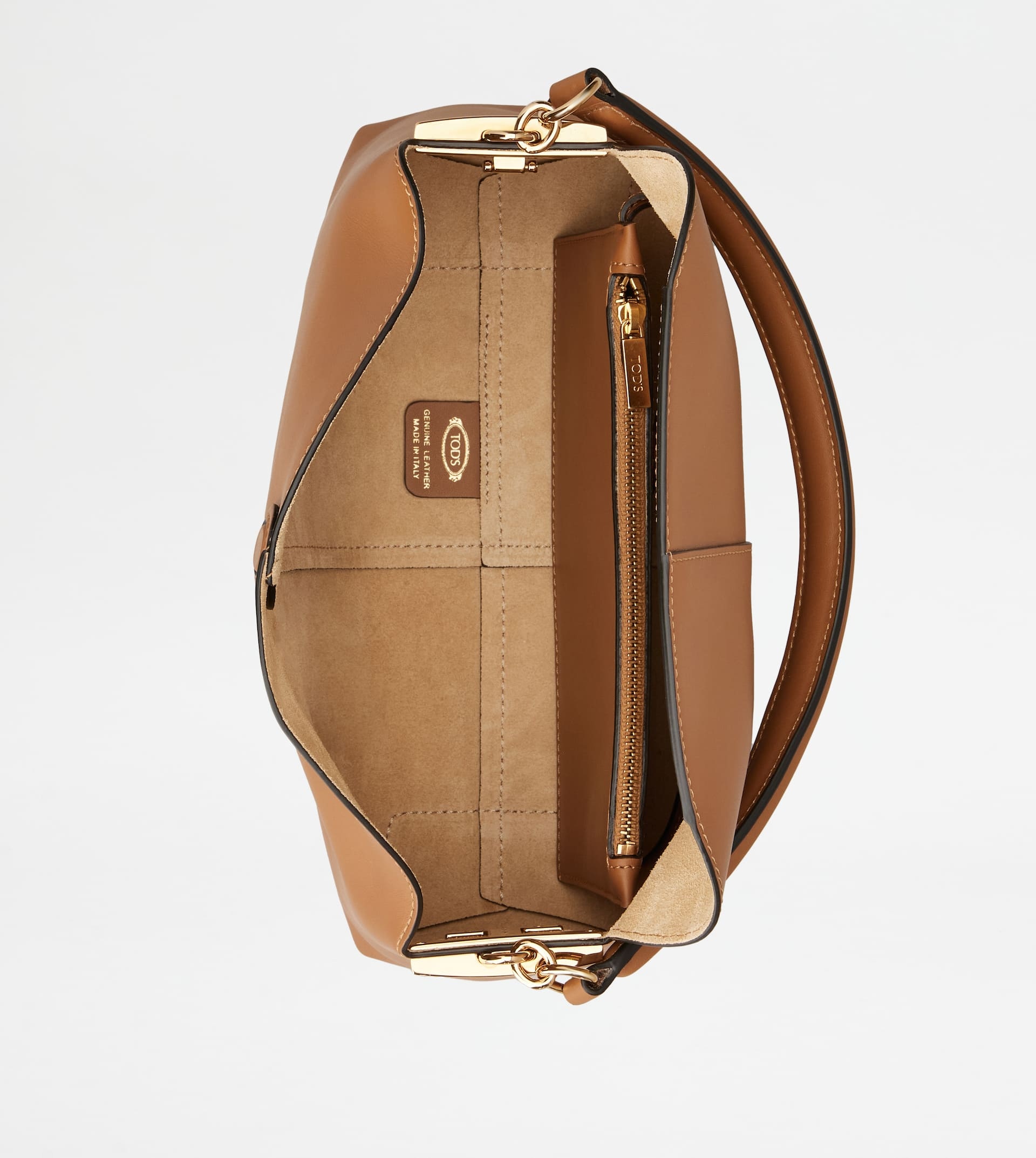 TOD'S T CASE SHOULDER BAG IN LEATHER MINI - BROWN - 5
