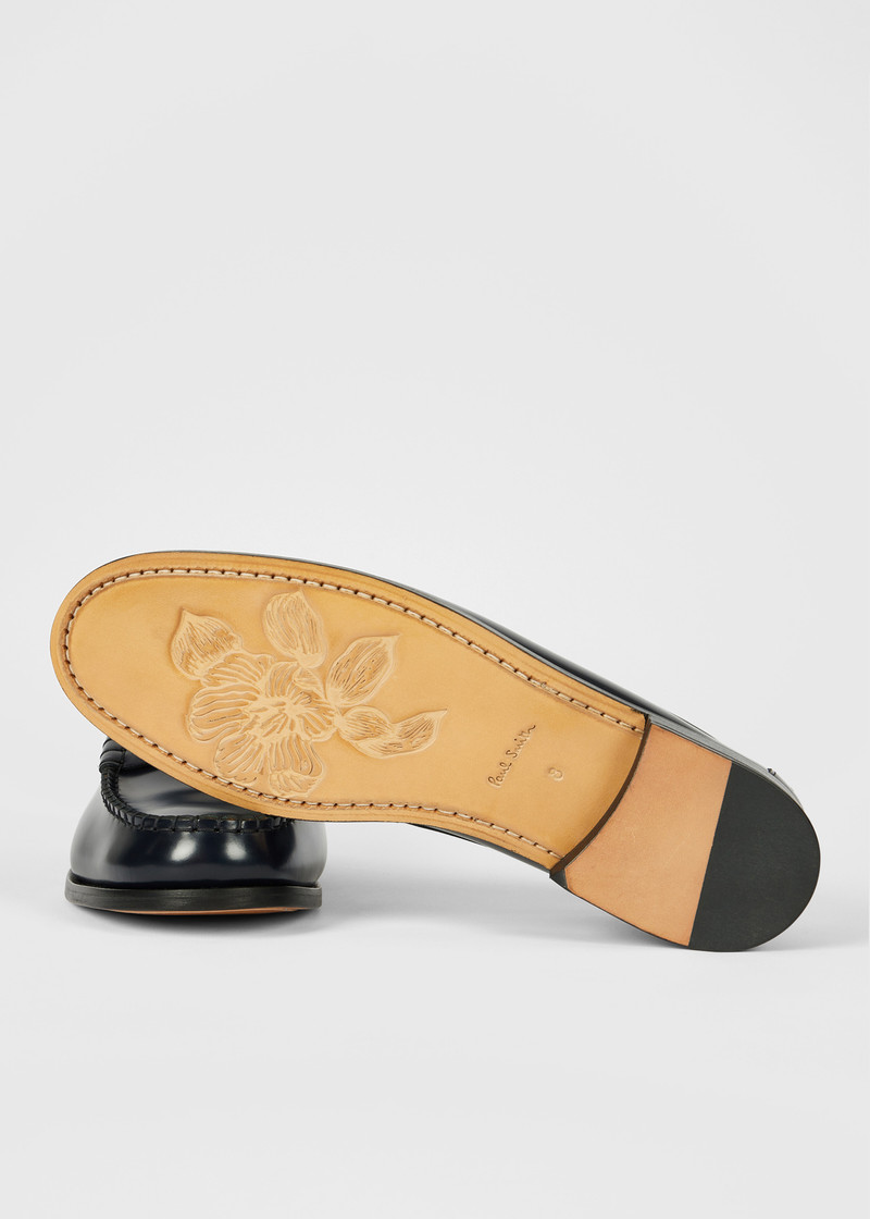 Dark Navy Leather 'Lido' Loafers 3