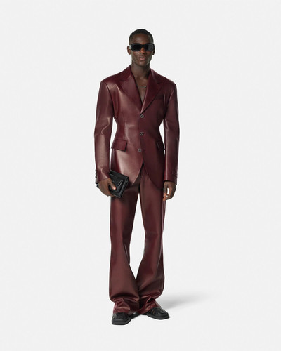 VERSACE Leather Single-Breasted Blazer outlook