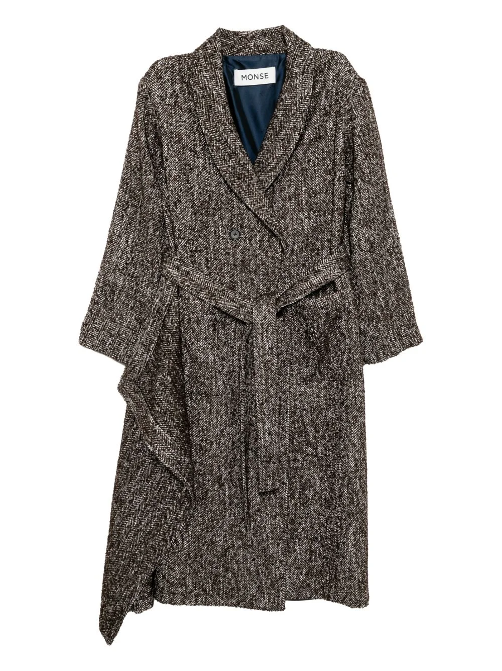 shawl-lapel double-breasted coat - 1