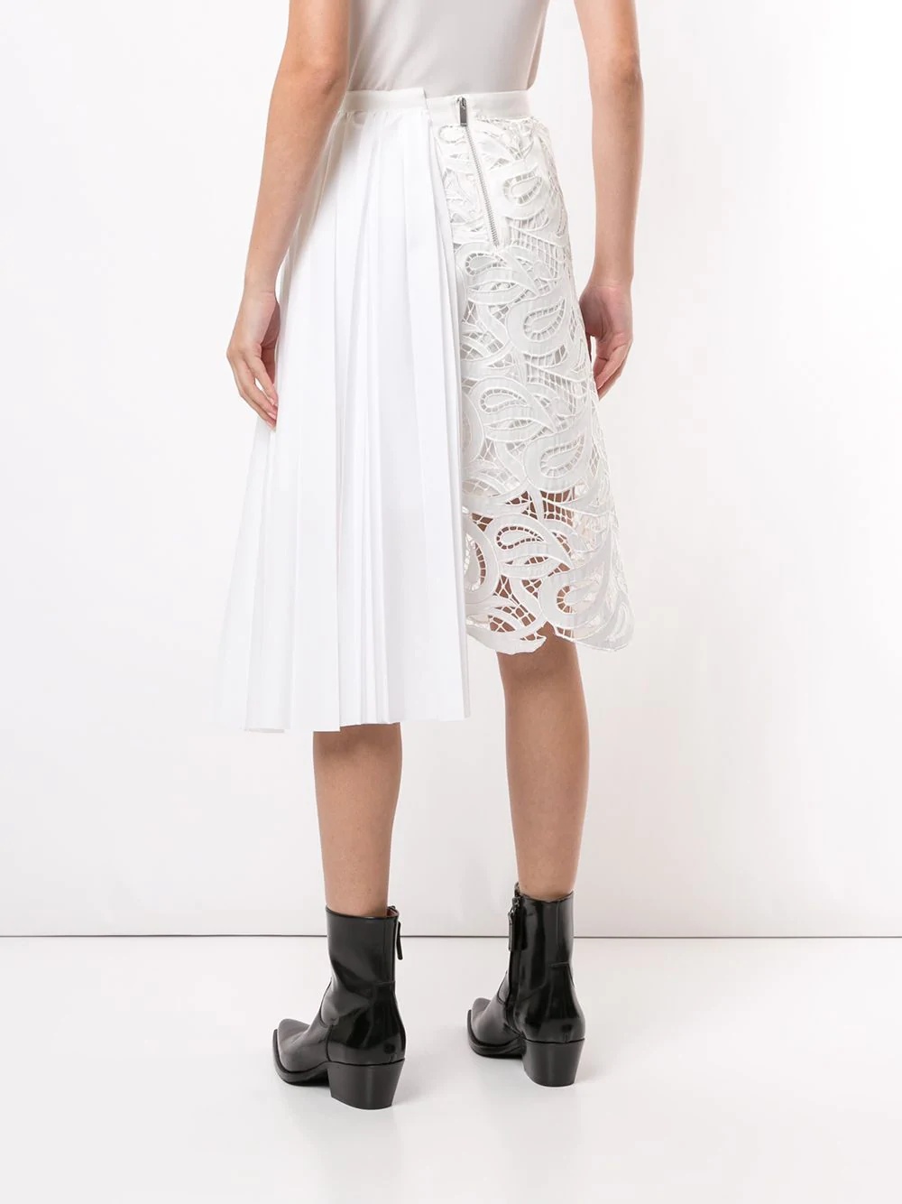 contrast-panel asymmetric skirt - 4