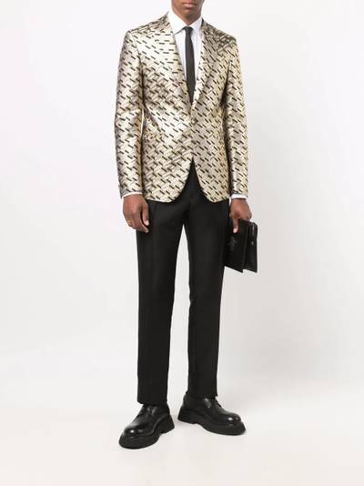 VERSACE Greca-pattern single-breasted blazer outlook