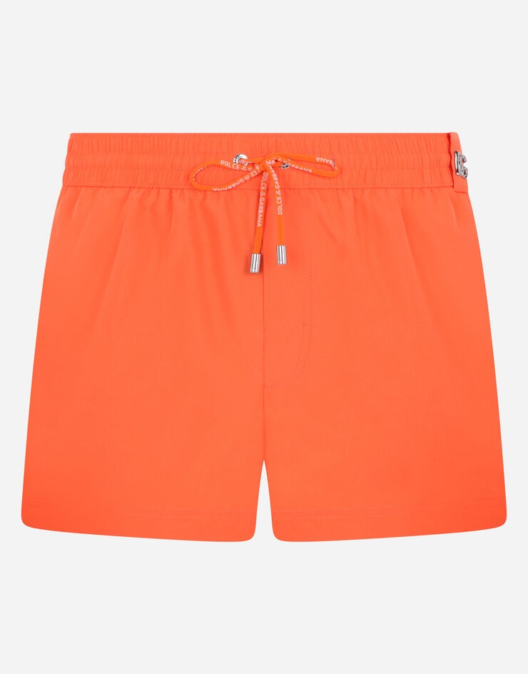 Short swim trunks with metal DG logo - 1