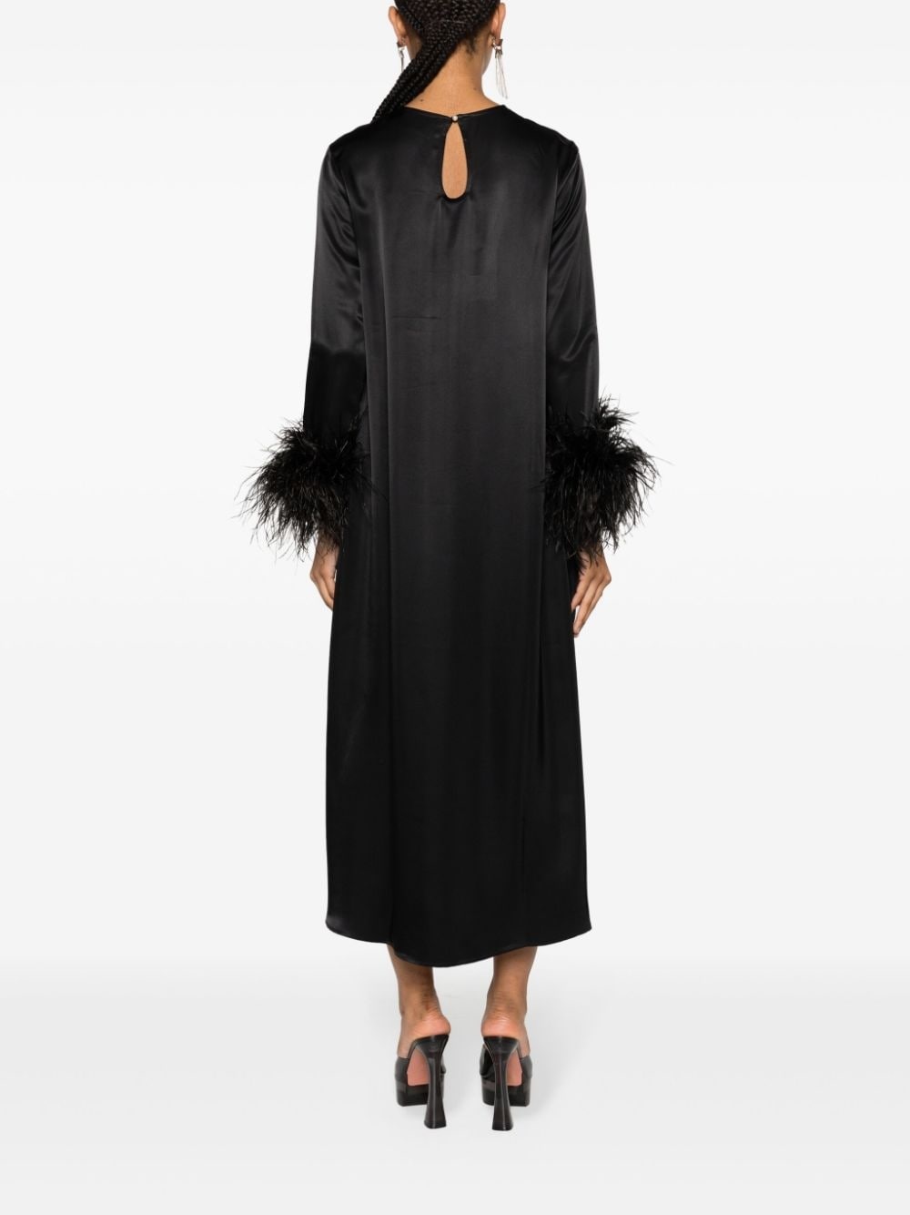 Suzi feather-cuffs maxi dress - 4