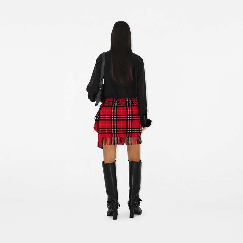 Check Wool Cashmere Mini Kilt 4
