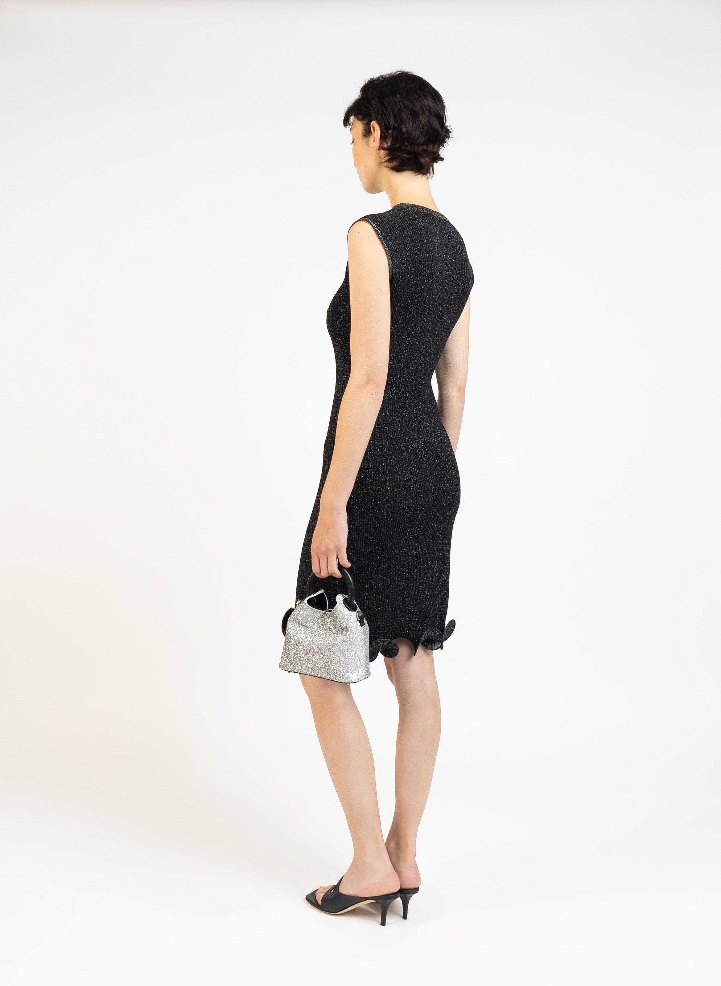Knit Sleeveless Mini Dress/Black - 4