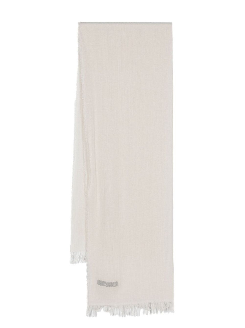 frayed wool-blend scarf 1