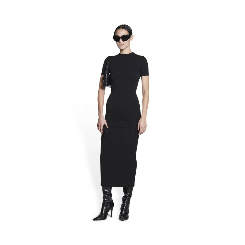 BALENCIAGA Women's Superlong Stretch Dress in Black outlook