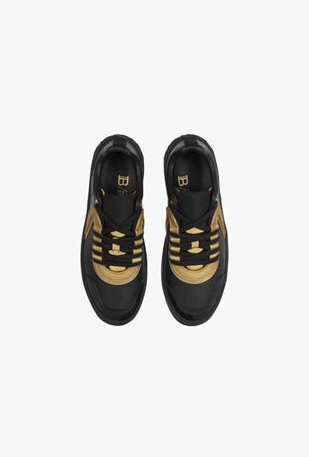 Black and gold leather and suede B-Skate sneakers - 4