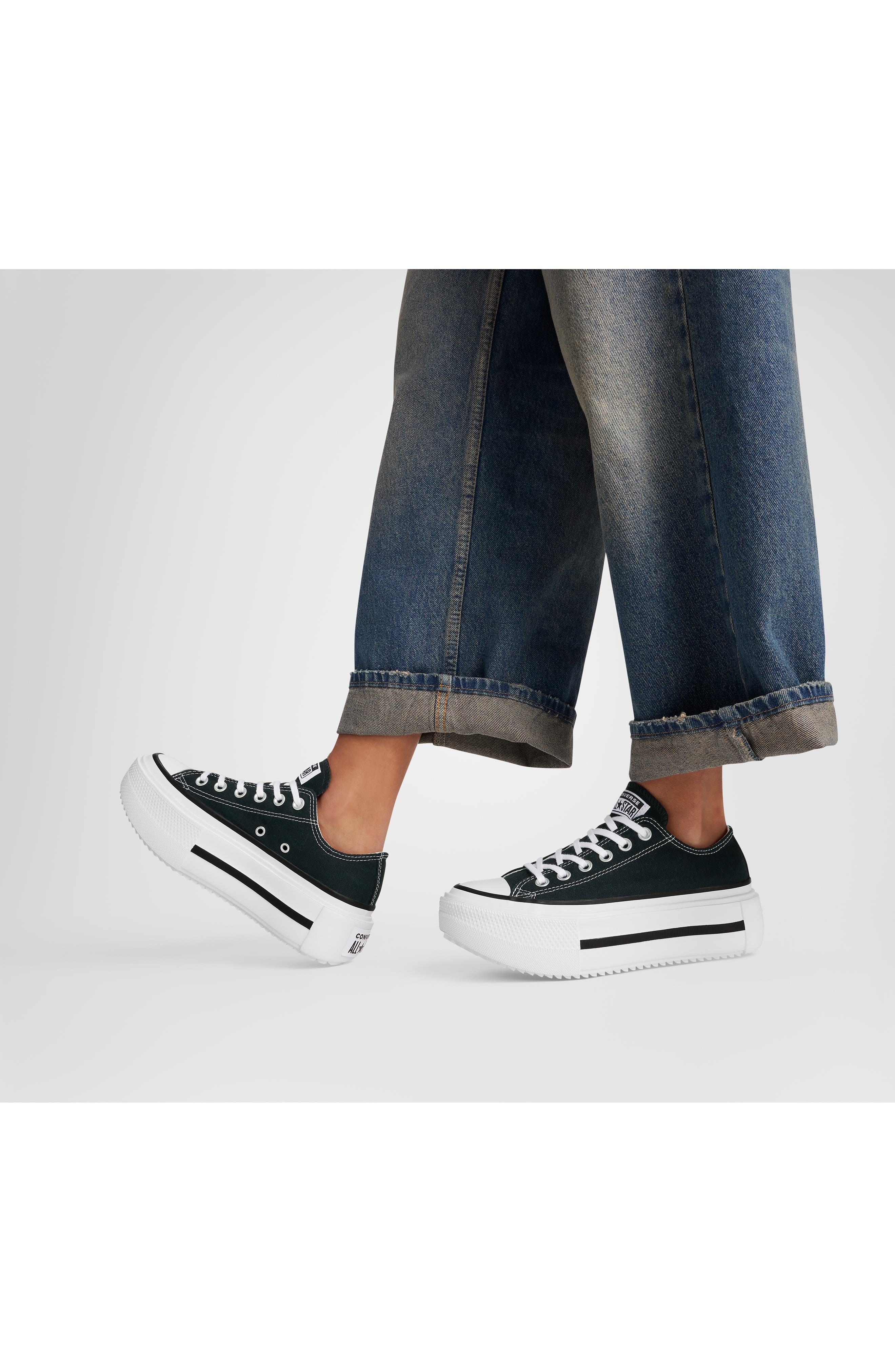 Converse Gender Inclusive Chuck Taylor All Star Lift Double Stack Low Top Platform Sneaker in Black/ - 2