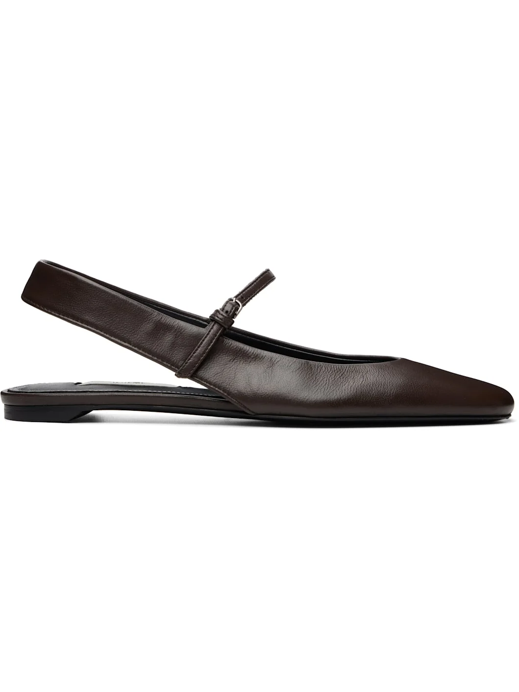 Brown Slingback Nappa Mary Jane Ballerina Flats - 1