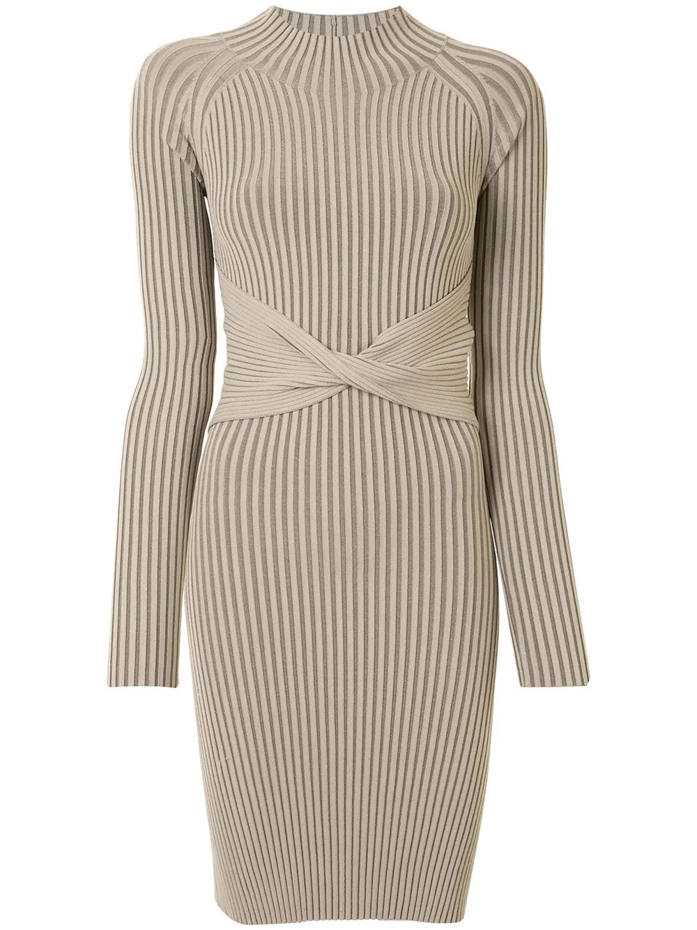 ribbed stripe twist dress - 1