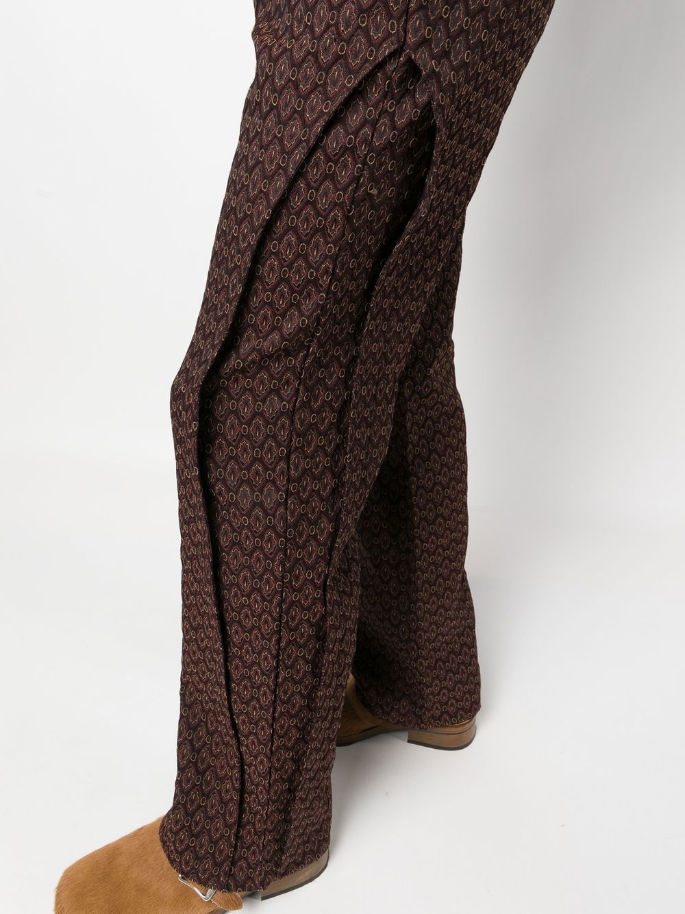 jacquard layered panel trousers - 5