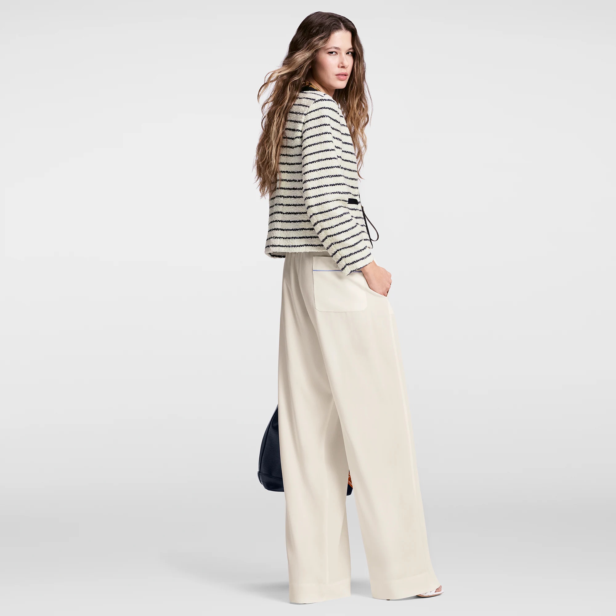 Striped Tweed Boxy Jacket - 3