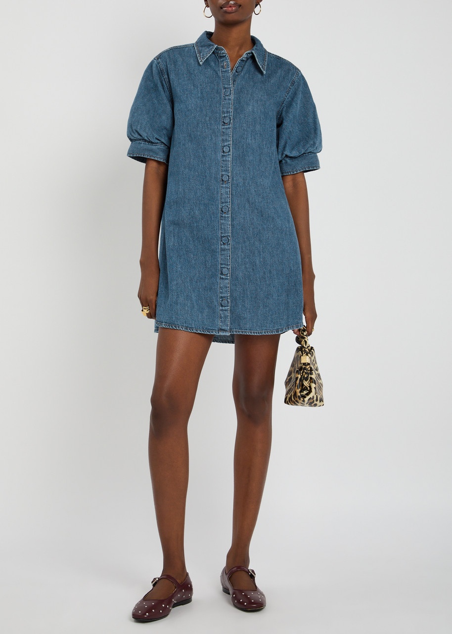 Frame The Play Denim Mini Dress - 4