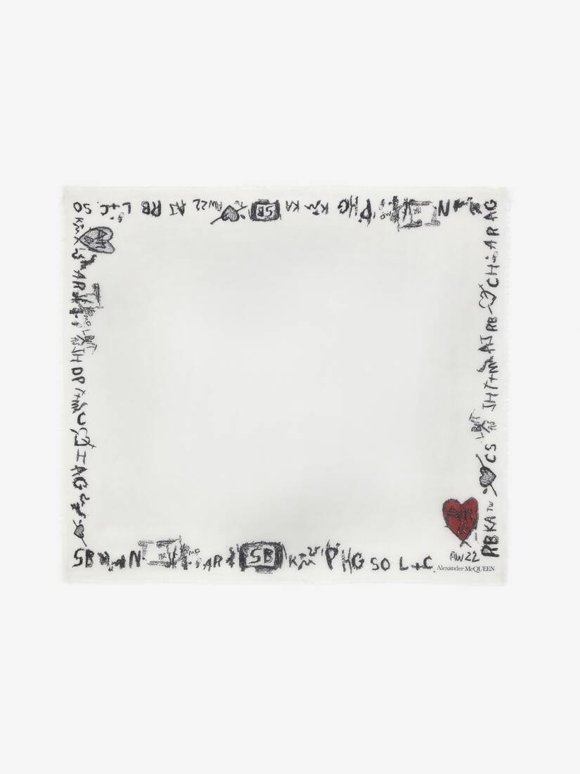 Tree Graffiti Foulard in White/black - 1