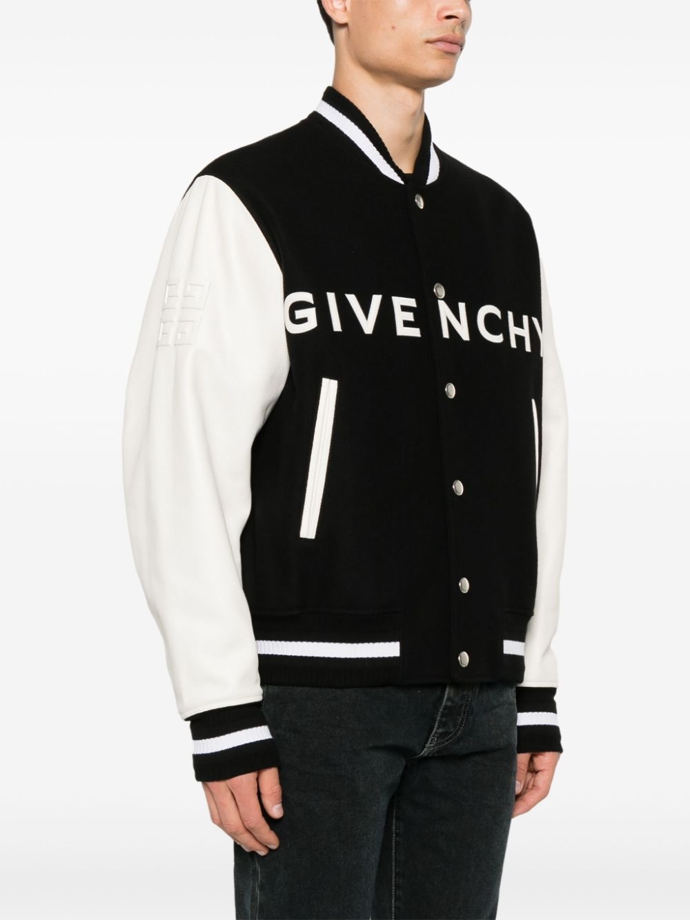 logo-print varsity jacket - 3