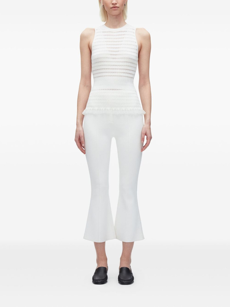 3.1 Phillip Lim ribbed-knit ruffled top outlook