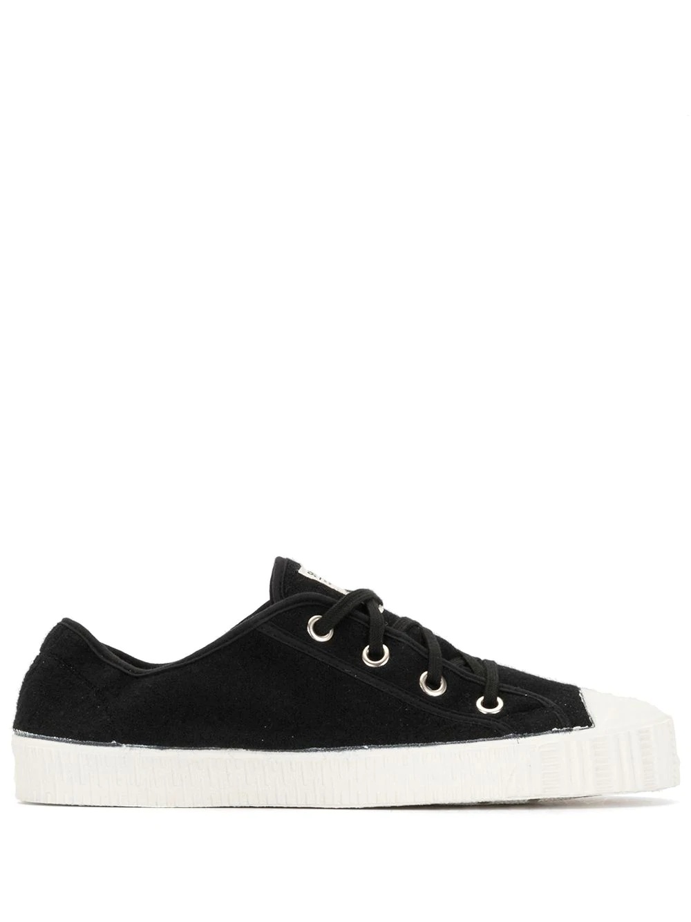 low top contrasting toe sneakers - 1