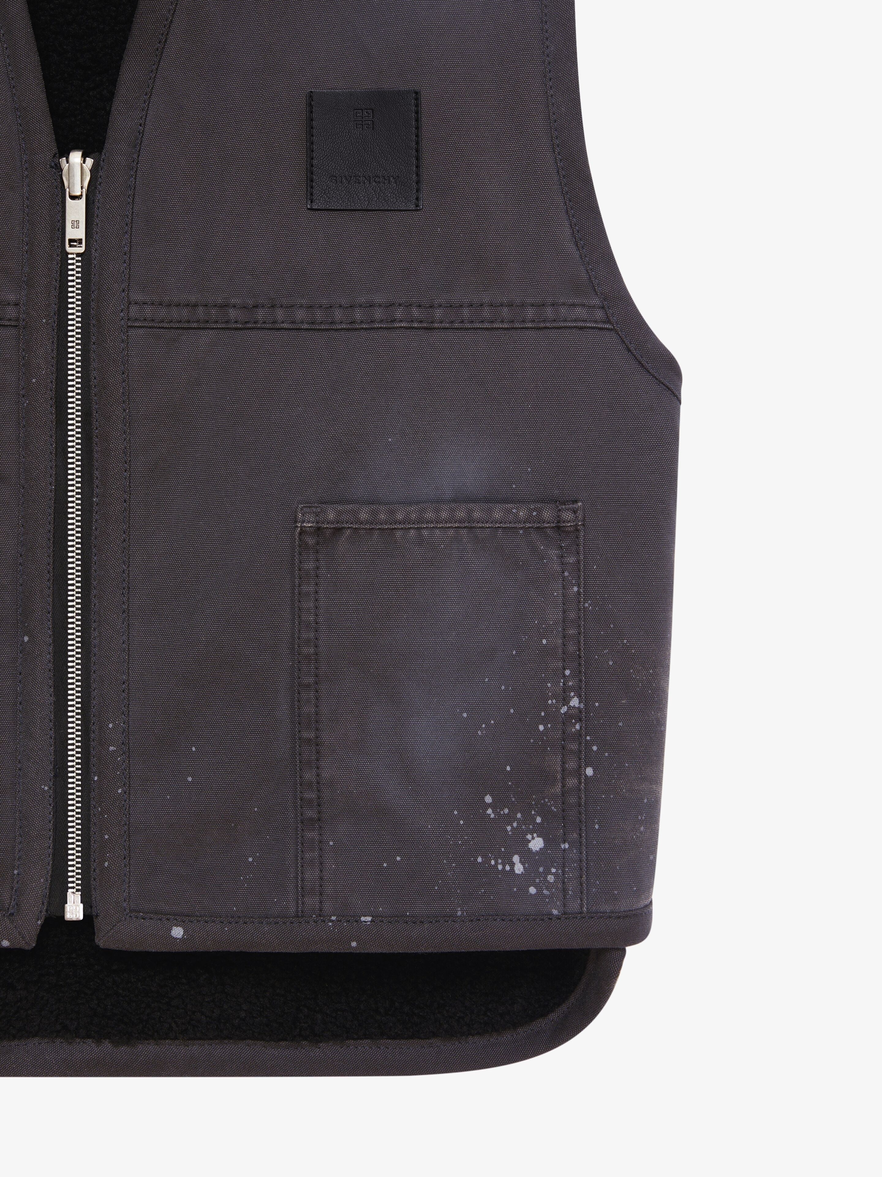 REVERSIBLE WAISTCOAT IN COTTON WITH SHEARLING EFFECT - 6