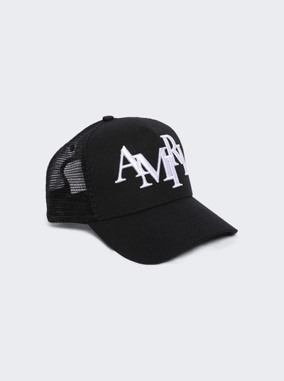 AMIRI Staggered Logo Trucker Black outlook