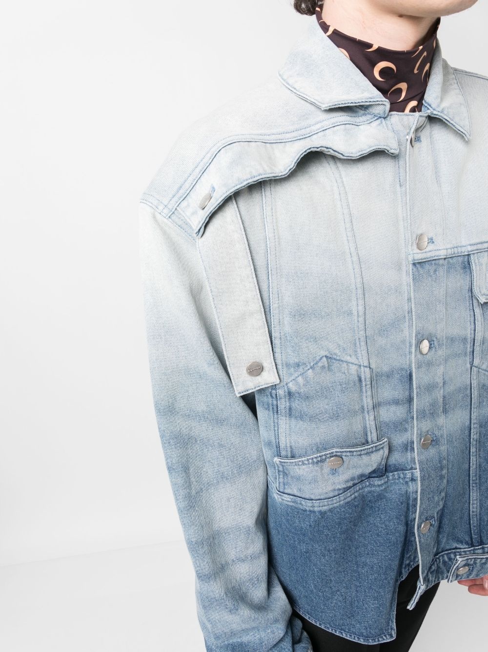whiskering-effect denim jacket - 5