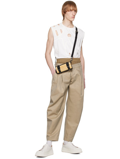 FENG CHEN WANG SSENSE Exclusive Khaki Trousers outlook