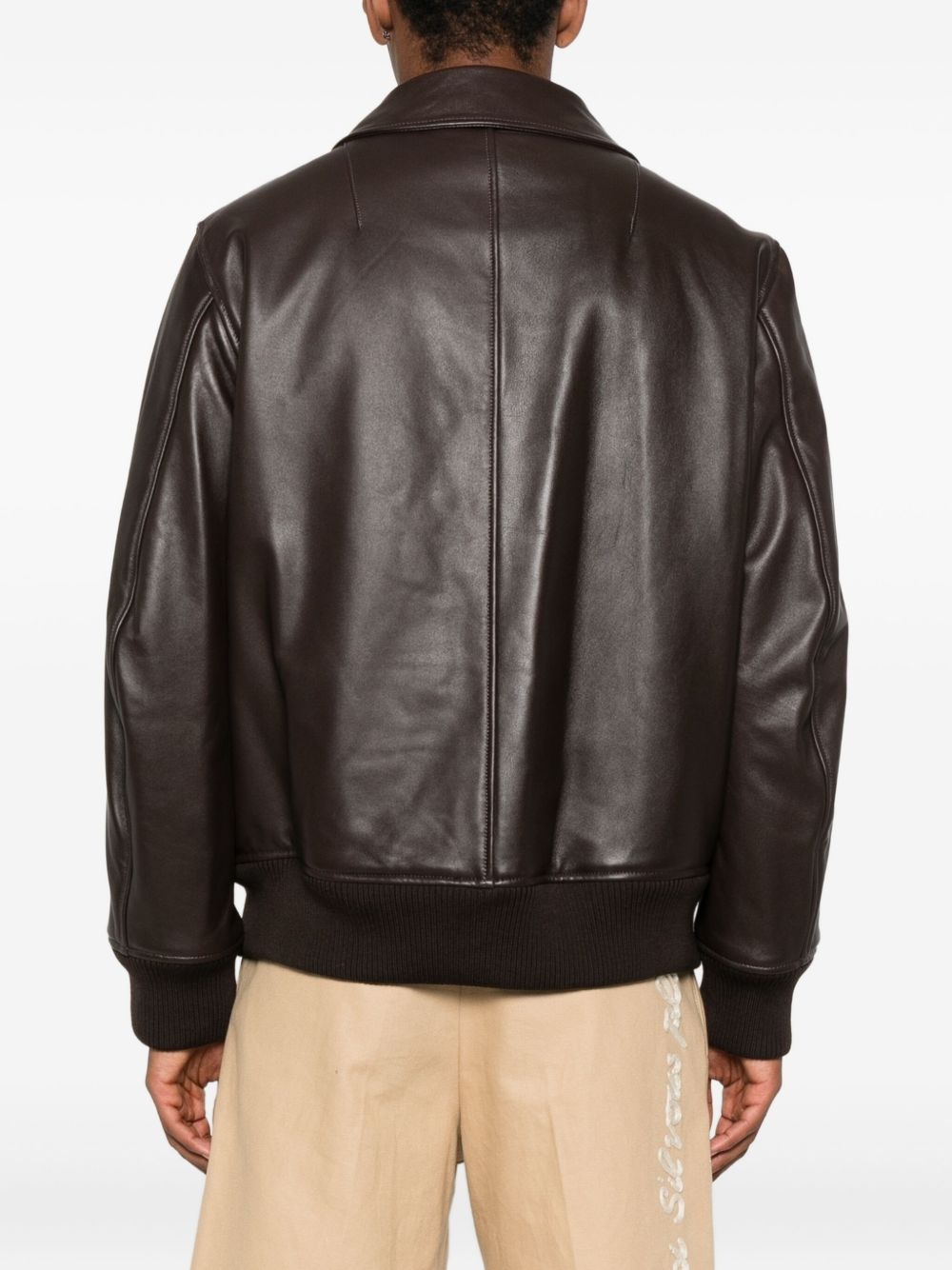 multiple-pocket lambskin leather jacket - 4
