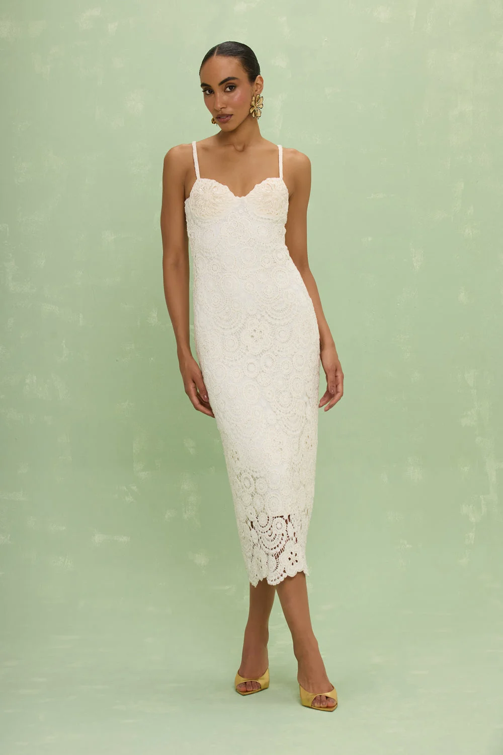 GAL EMBROIDERY MIDI DRESS - 1
