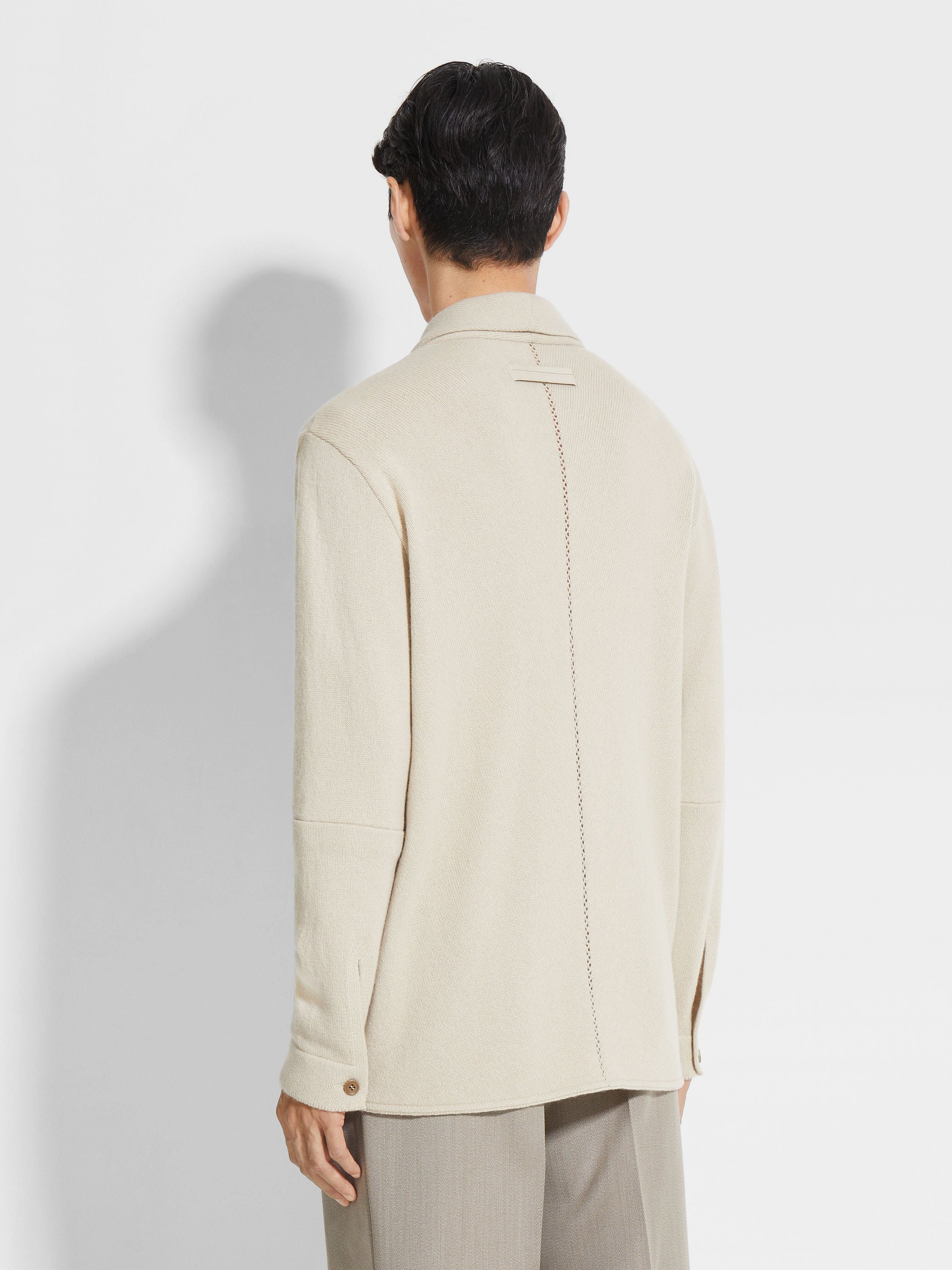 LIGHT BEIGE OASI CASHMERE SHIRT - 5