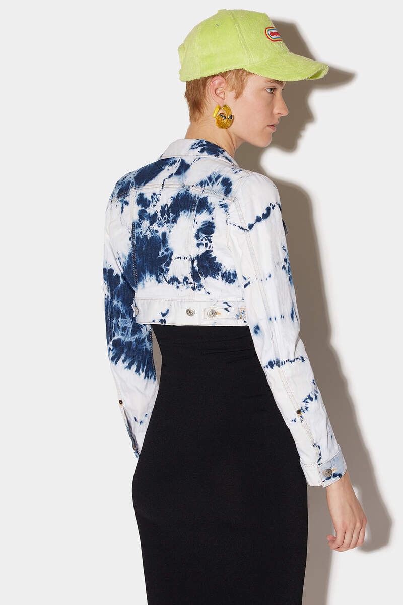 BLUE WATER WASH CROPPED DENIM JACKET - 2