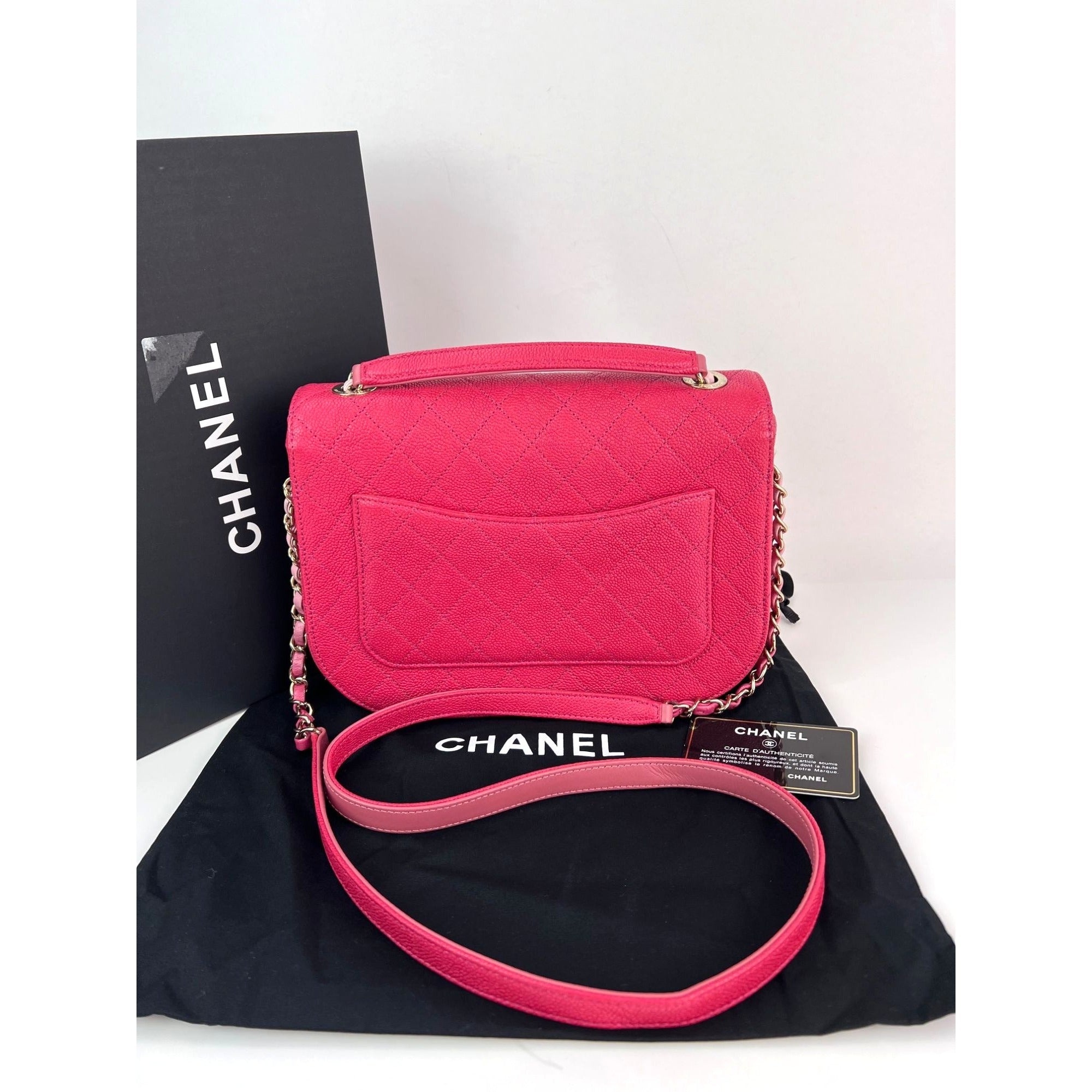 Chanel Paris-Cuba Medium Caviar Calfskin Thread Around Pink Flap Bag with top handle - 2