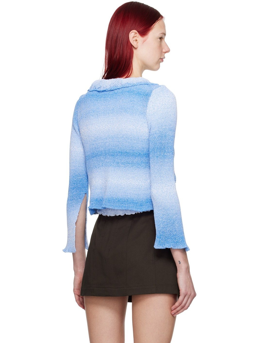 Blue Ruffled Cardigan - 3