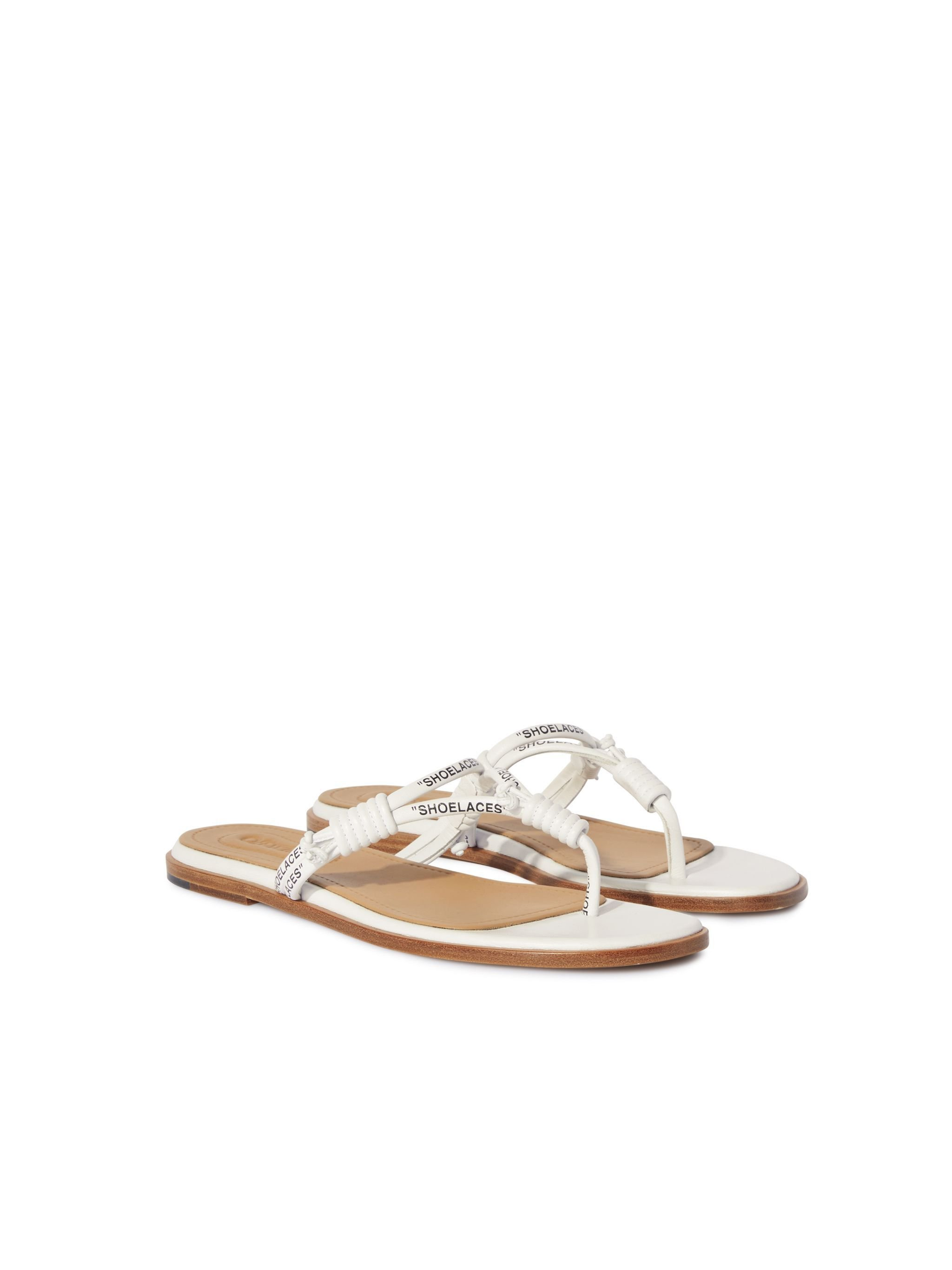 White Shoelace Sandals - 3