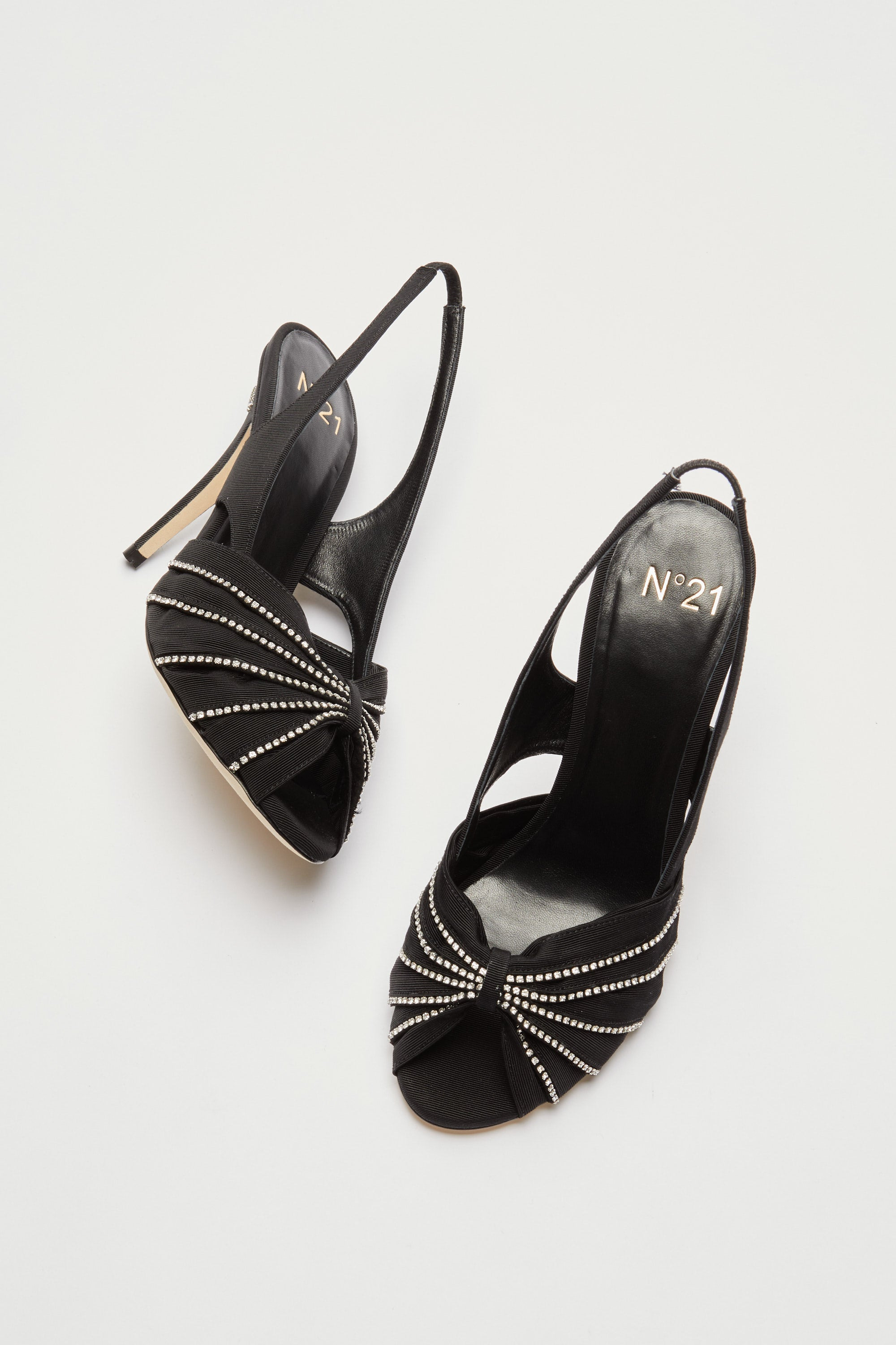 SATIN SANDALS WITH CRYSTALS - 5