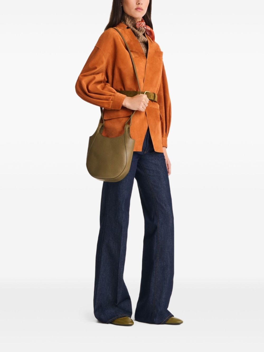 small Le Foulonné grained leather cross body bag - 2