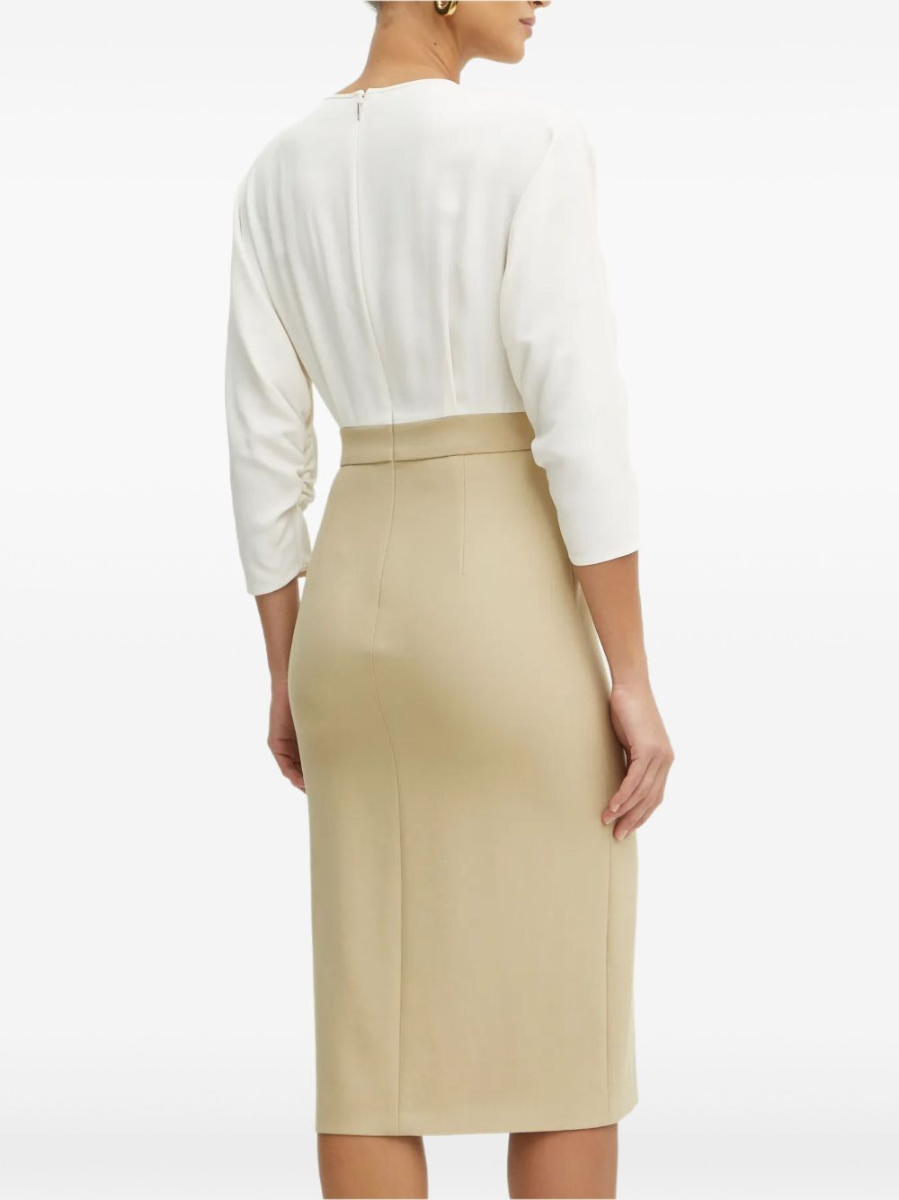 keyhole-neckline midi dress - 2