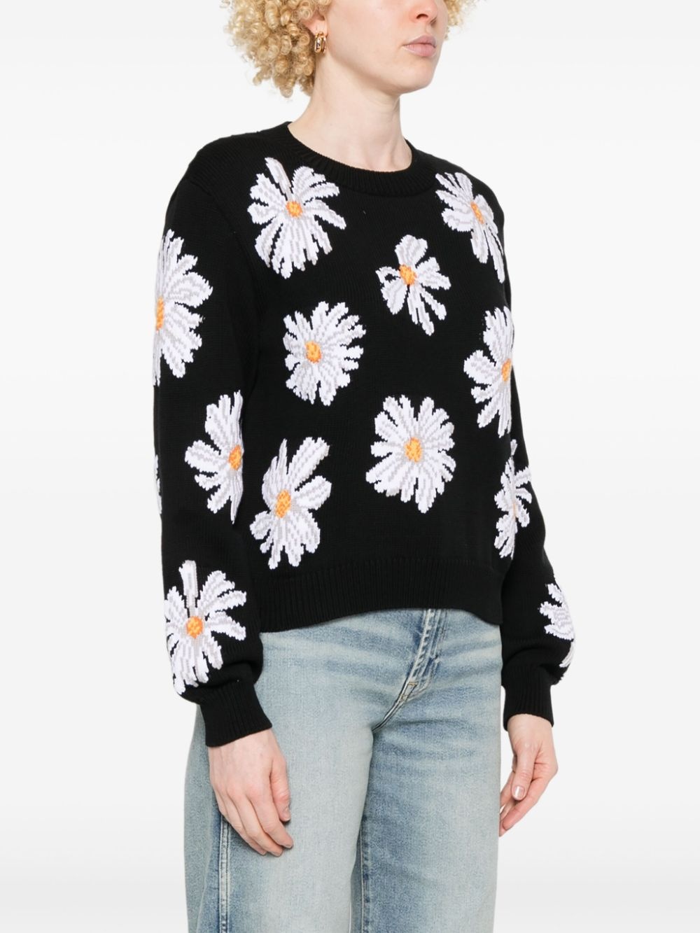 floral-jacquard sweater - 3
