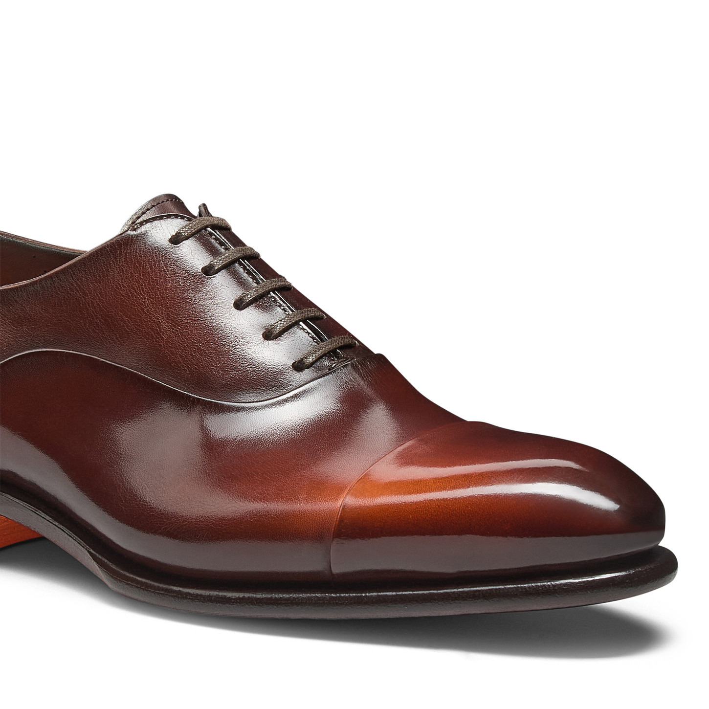 Men's orange leather Oxford shoe - 5