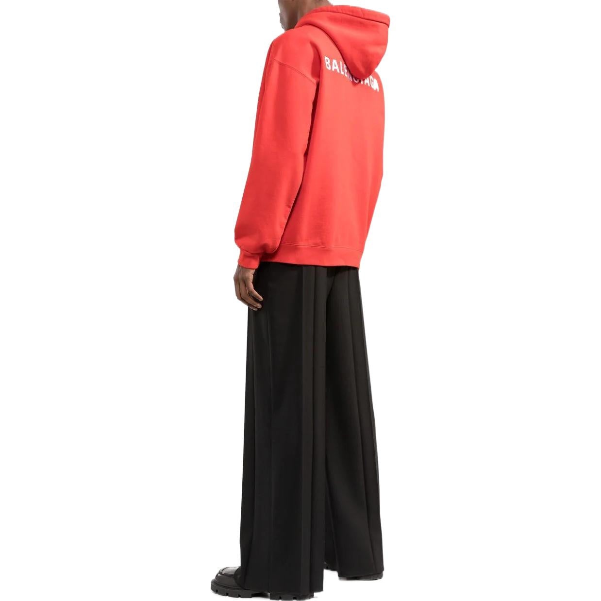 Balenciaga Back Logo Hoodie Regular Fit 'Bright Red' 600583TMVF53168 - 3