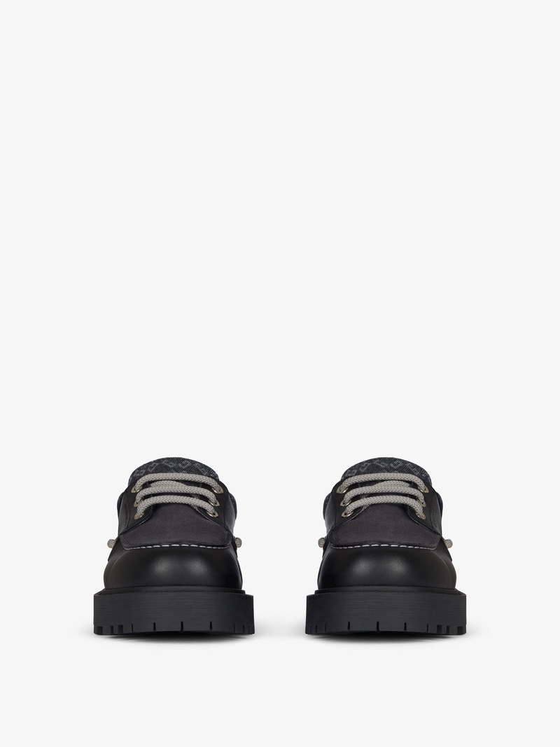 STORM BOAT SHOES IN LEATHER, SUEDE, MONOGRAM 72 DENIM 2