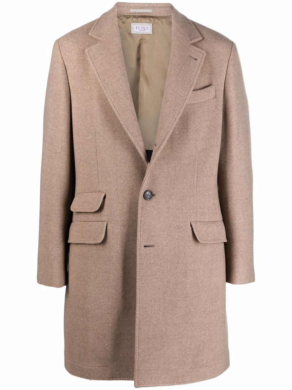 woven single breasted coat - 1