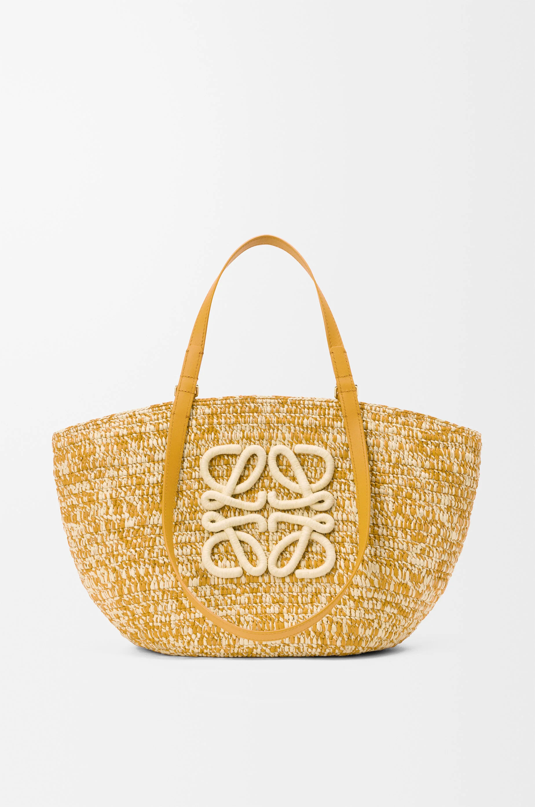 Medium Eclipse basket in raffia and calfskin - 1