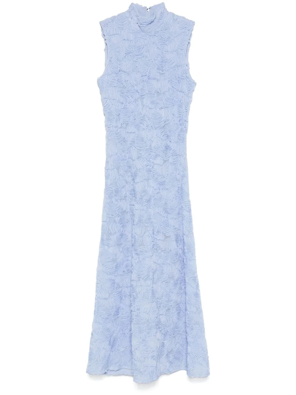 floral-appliqué mesh maxi dress - 1