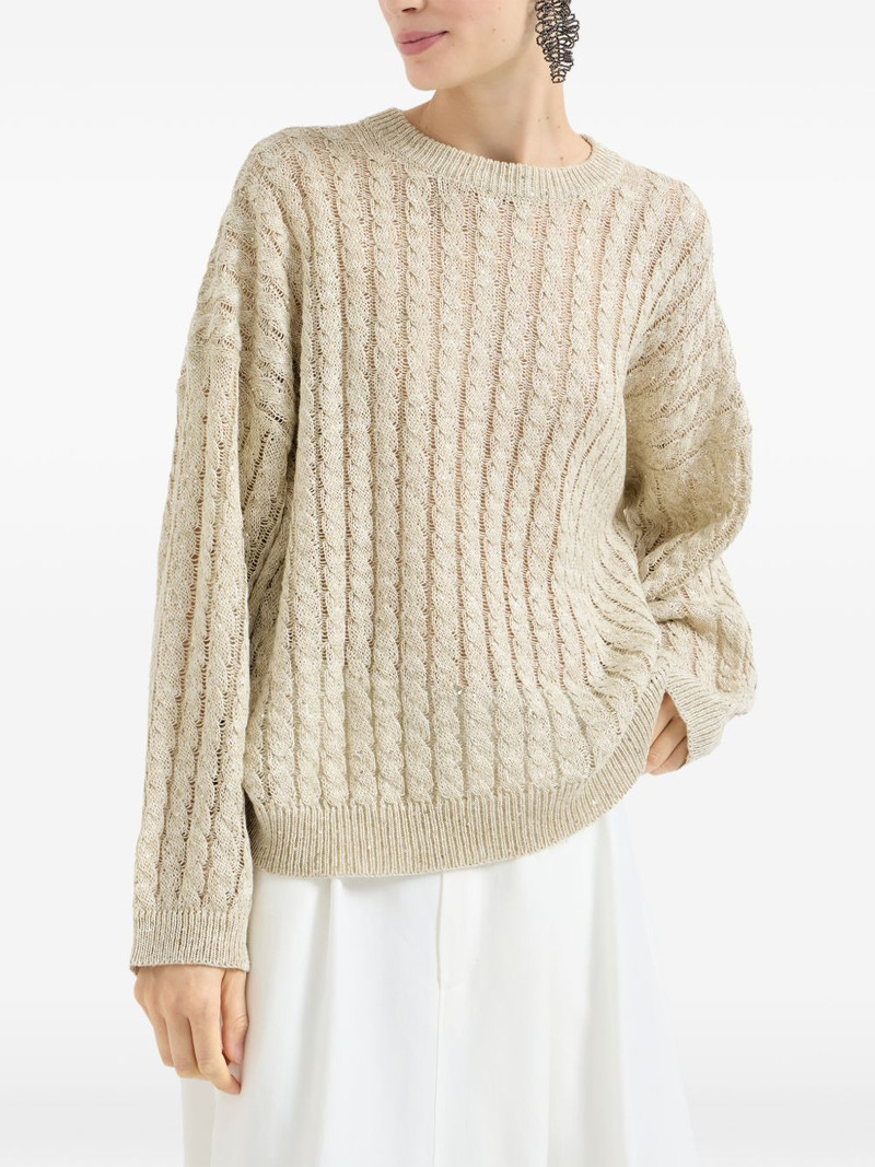 Brunello Cucinelli cable-knit sweater outlook