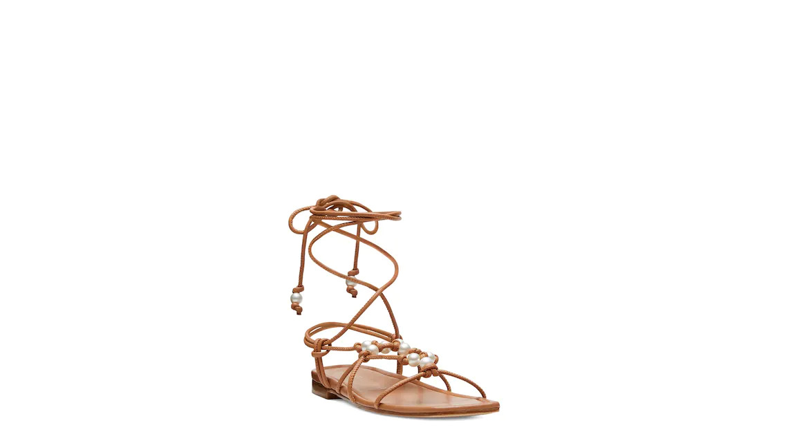 PEARL KNOT LACE-UP SANDAL - 2